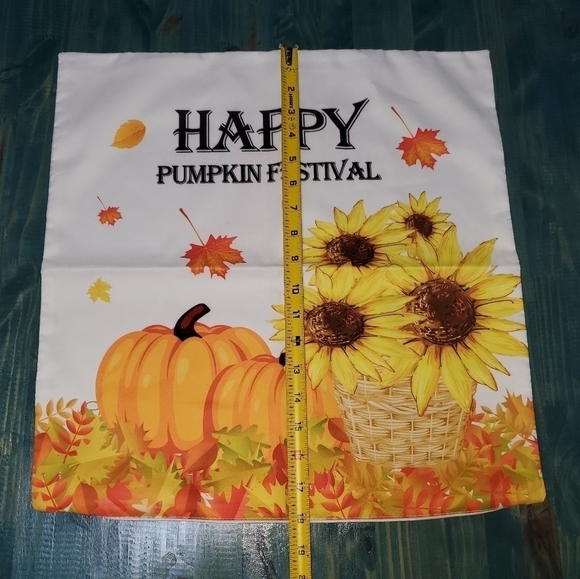 New Happy Pumpkin Fall Pillow Cover - Picture 2 of 4